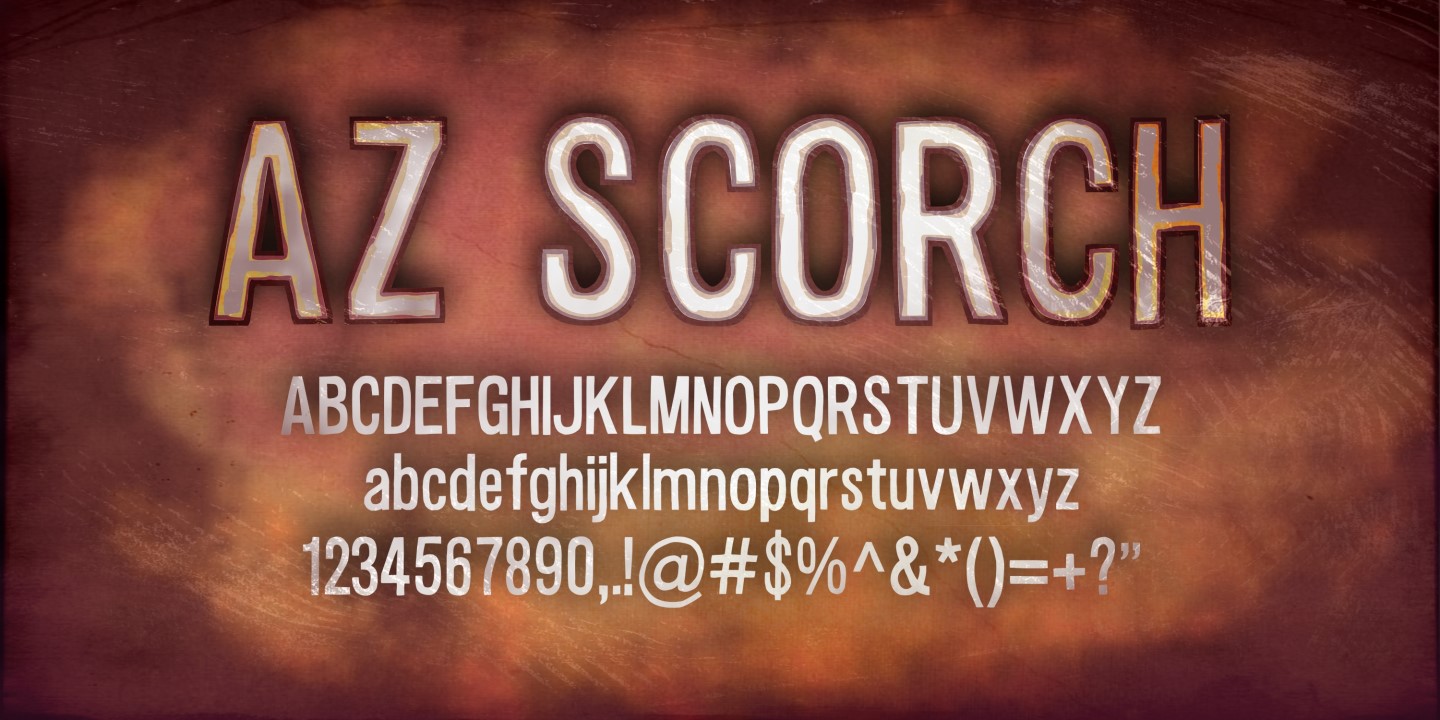 Пример шрифта AZ Scorch