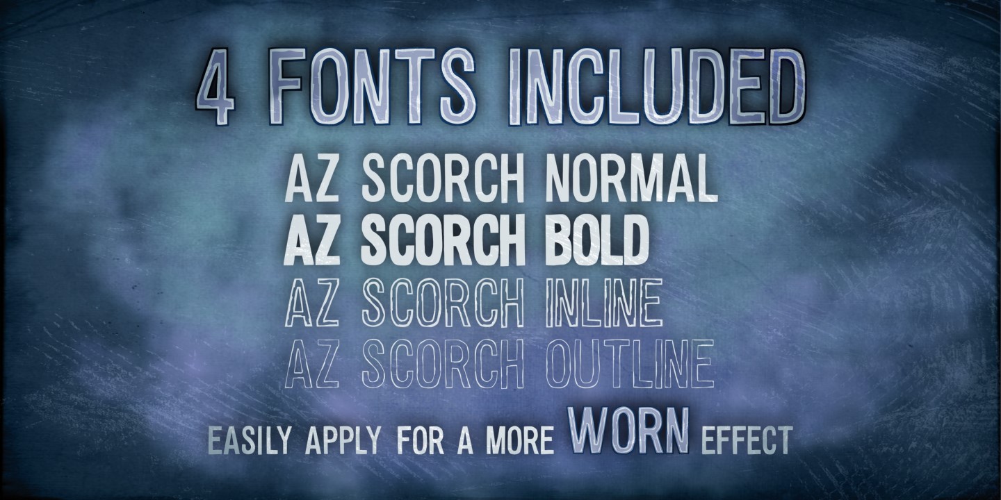 Пример шрифта AZ Scorch Regular