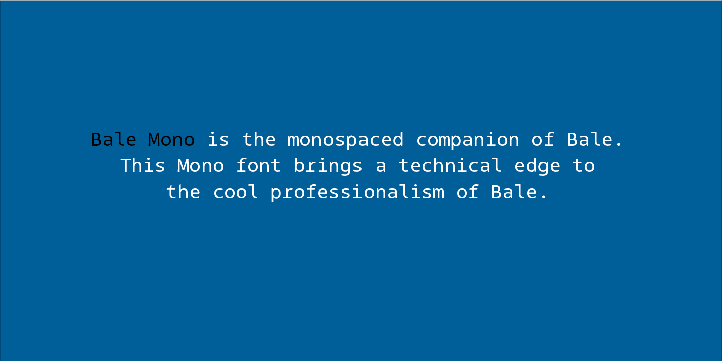 Пример шрифта Bale Mono Regular It