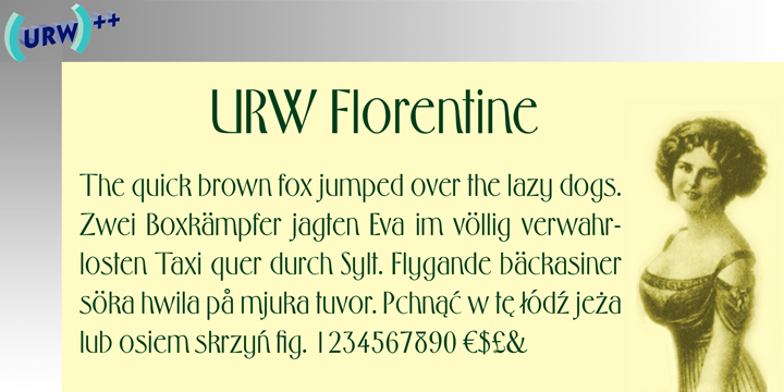 Пример шрифта Florentine