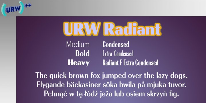 Пример шрифта RadiantRR 