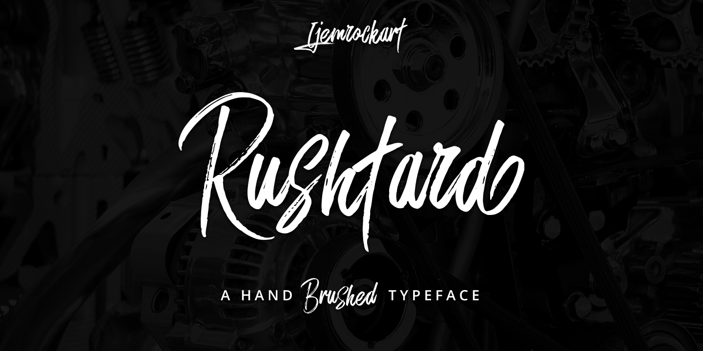 Пример шрифта Rushtard Brush