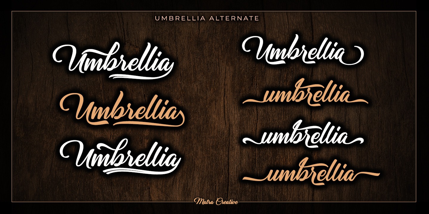 Пример шрифта Umbrellia Regular