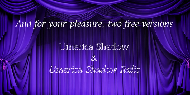Пример шрифта Umerica Shadow Italic