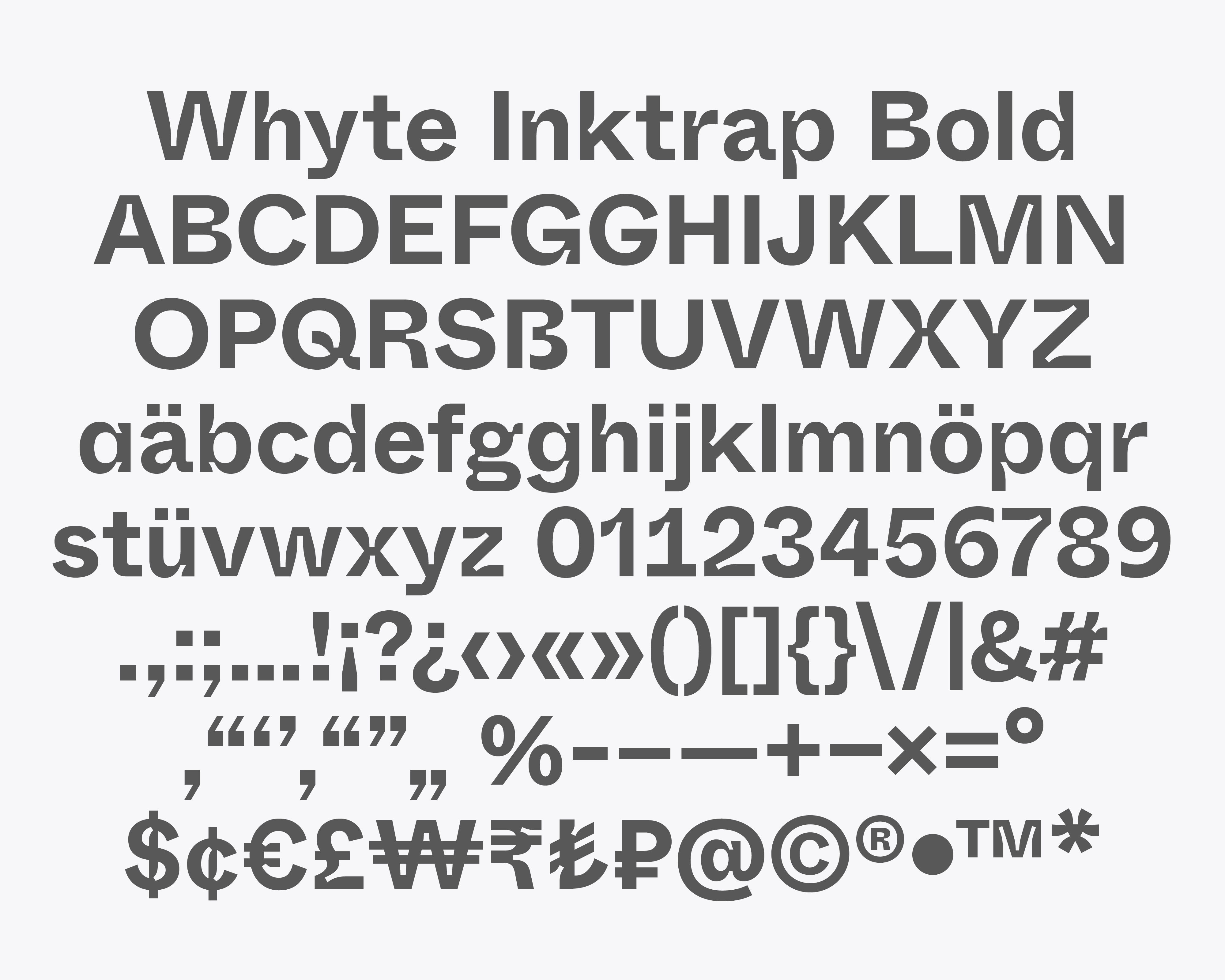 Пример шрифта Whyte Inktrap