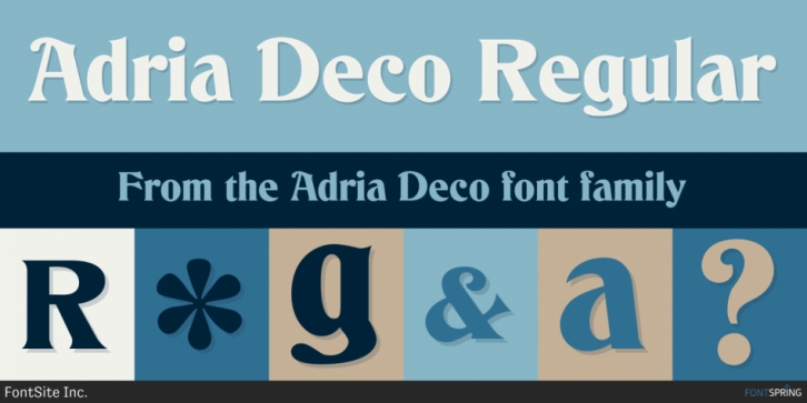 Пример шрифта Adria Deco