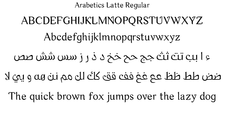 Пример шрифта Arabetics Latte Slant Bold