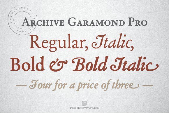 Пример шрифта Archive Garamond Pro Bold