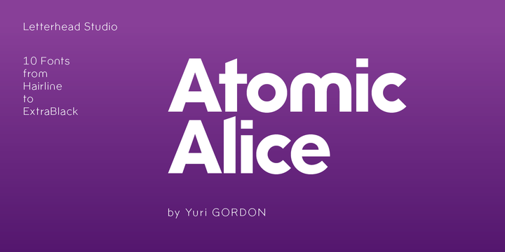 Пример шрифта Atomic Alice
