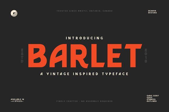 Пример шрифта Barlet