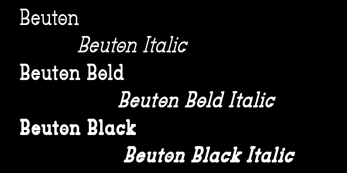 Пример шрифта Beuton Bold Italic