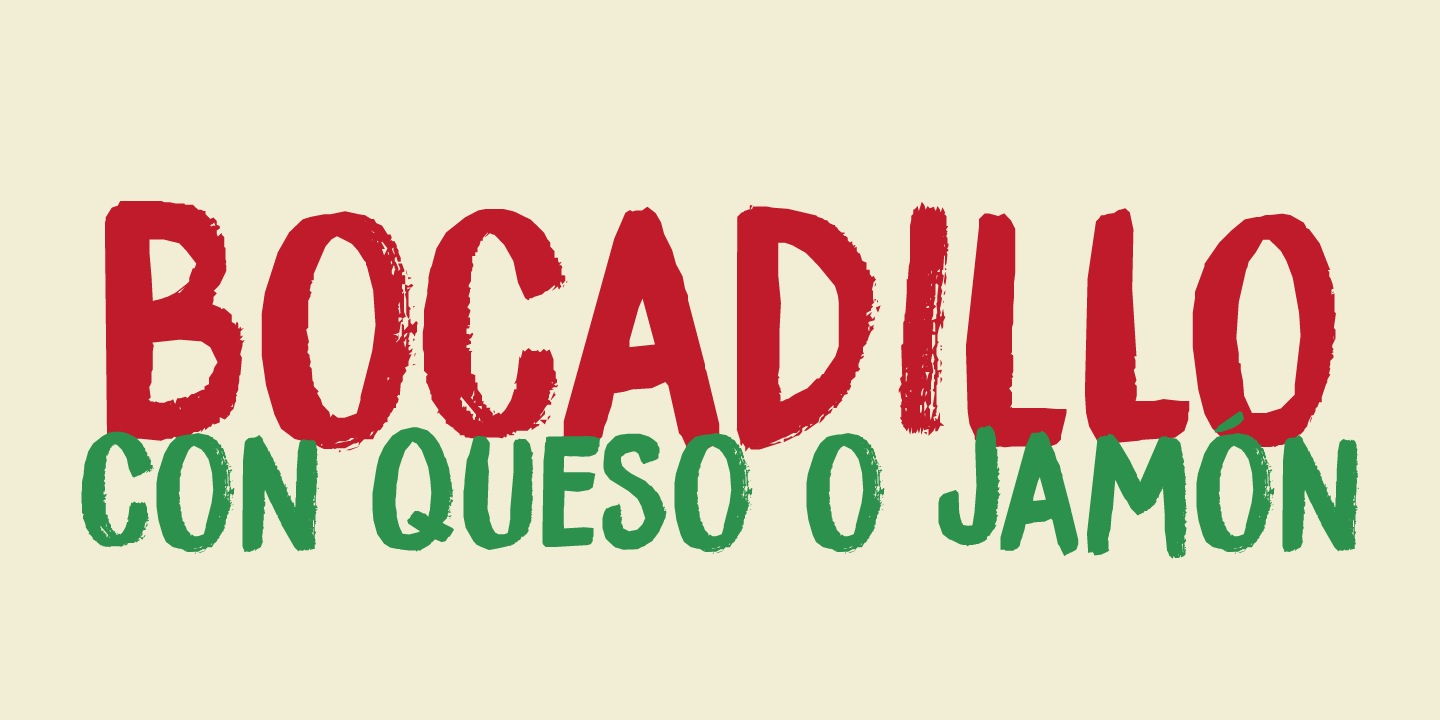 Пример шрифта Bocadillo