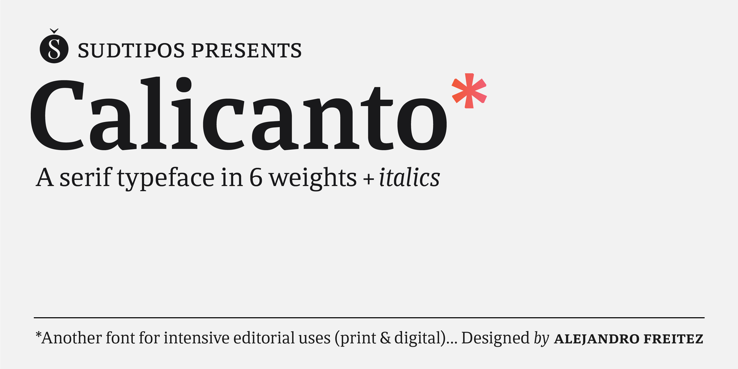 Пример шрифта Calicanto