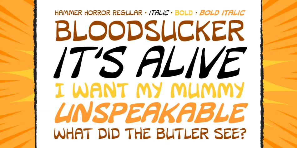 Пример шрифта CC Hammer Horror Italic