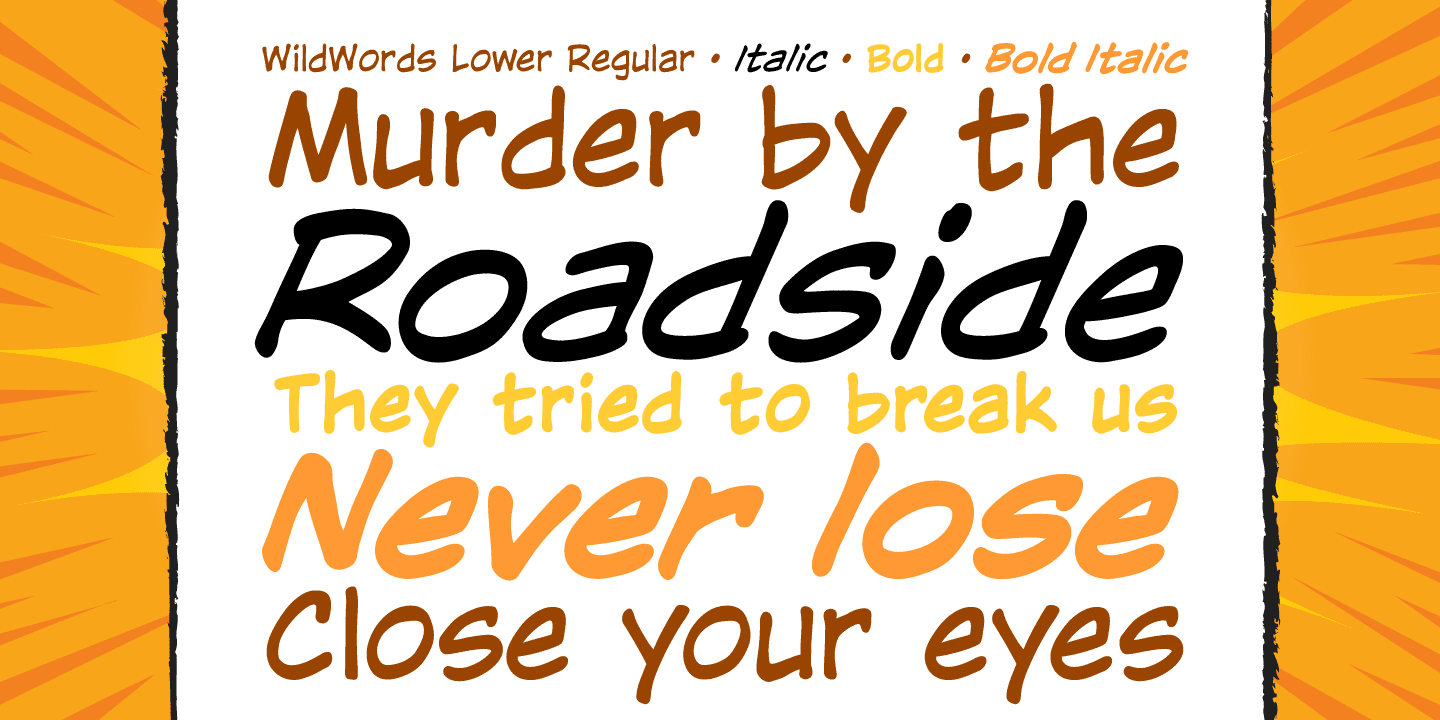 Пример шрифта WildWords Lower Italic