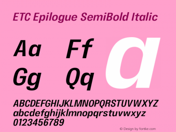 Пример шрифта ETC Epilogue