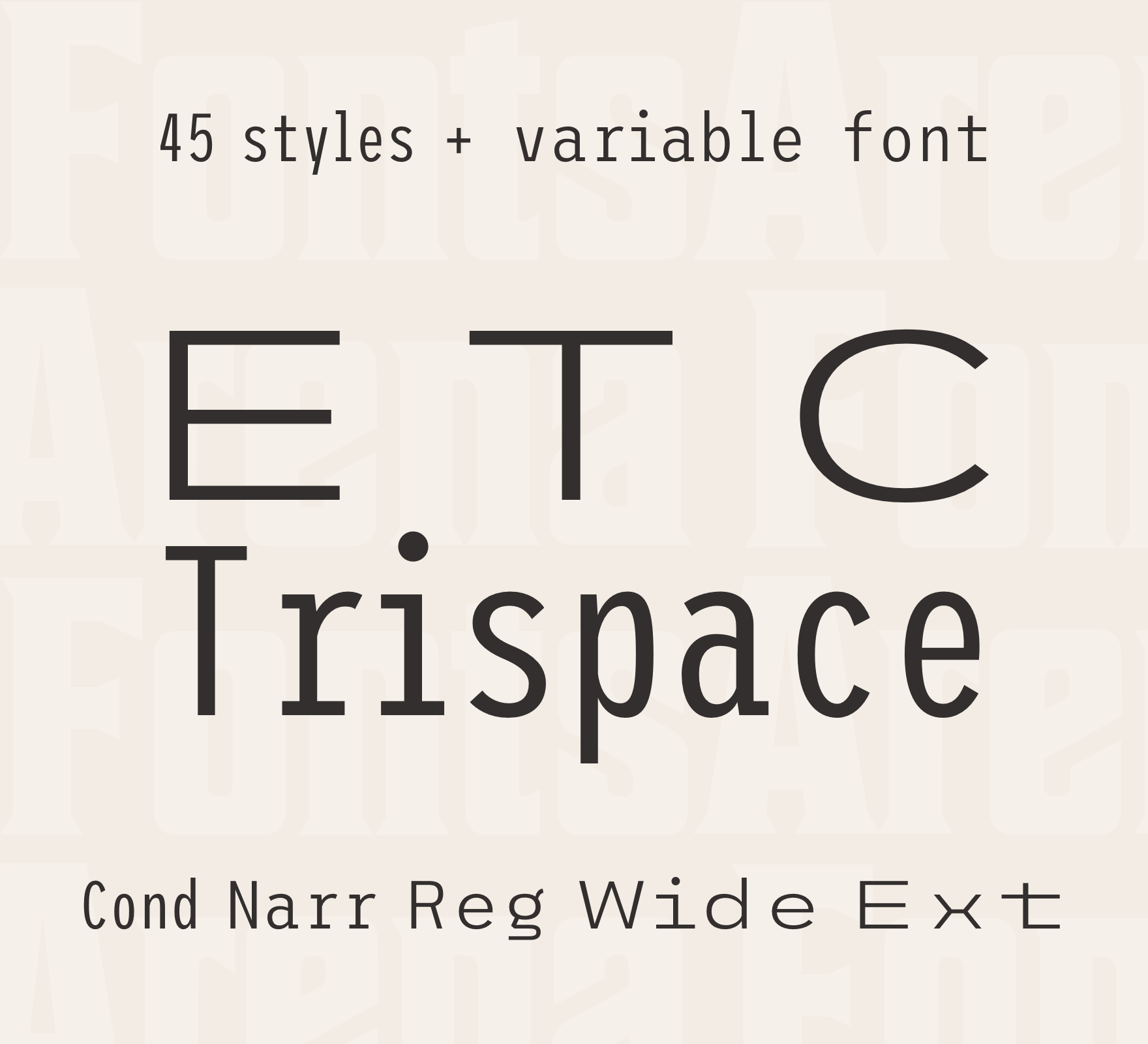 Пример шрифта ETC Trispace