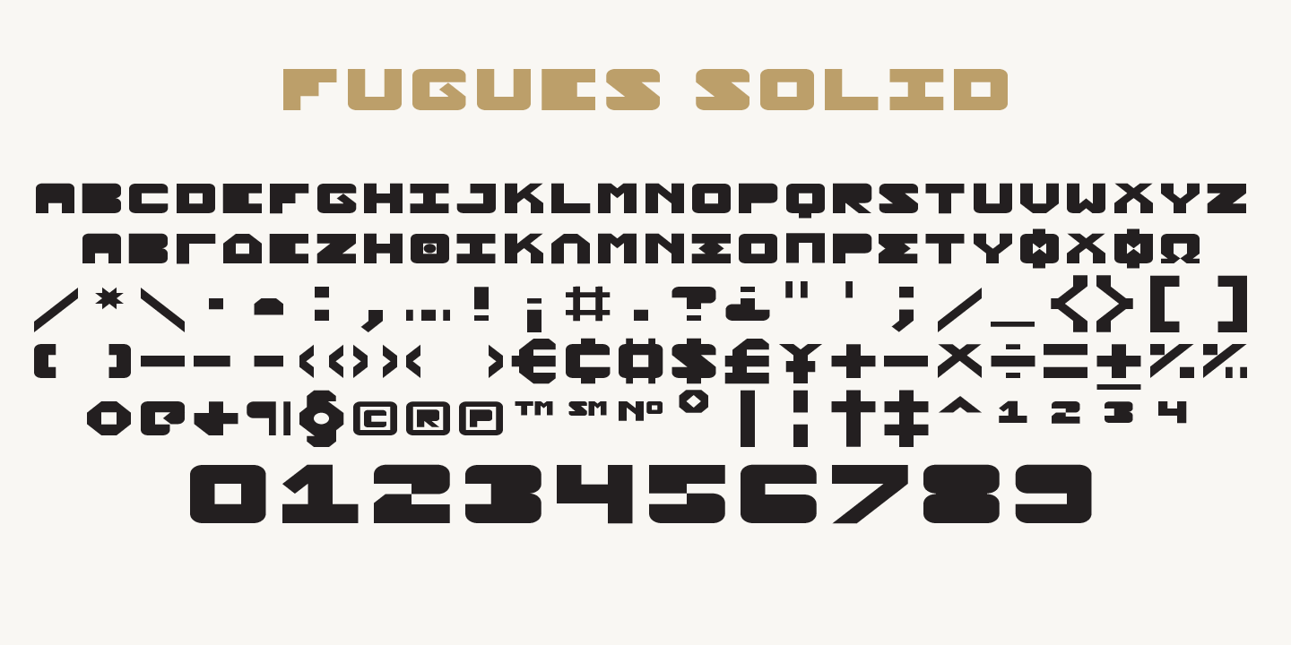 Пример шрифта Fugues Solid Outline