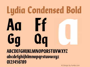 Пример шрифта Lydia Condensed