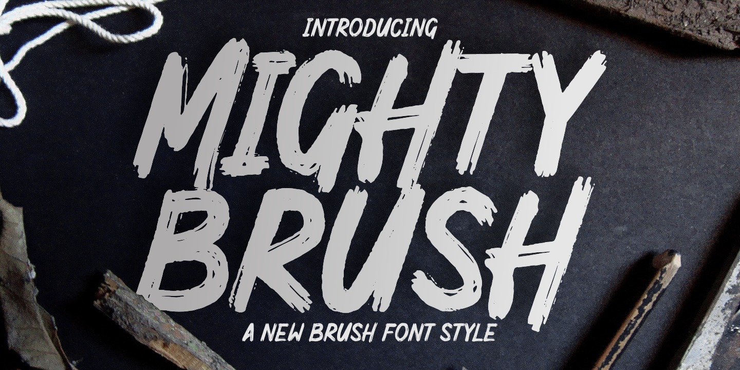 Пример шрифта Mighty Brush