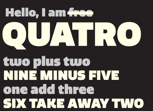 Пример шрифта Quatro