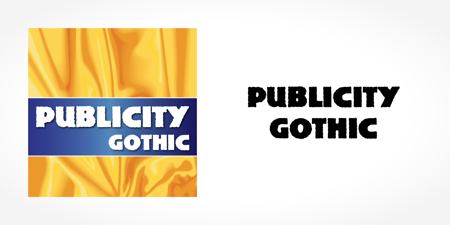 Пример шрифта Publicity Gothic