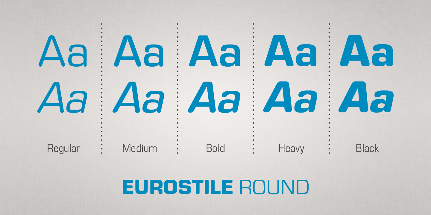 Пример шрифта Eurostile Round Heavy Italic