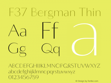 Пример шрифта F37 Bergman