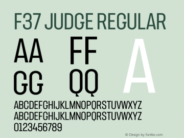 Пример шрифта F37 Judge