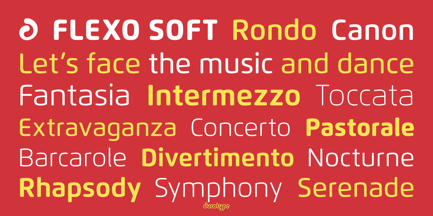 Пример шрифта Flexo Soft Bold Italic