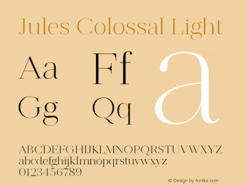 Пример шрифта Jules Colossal