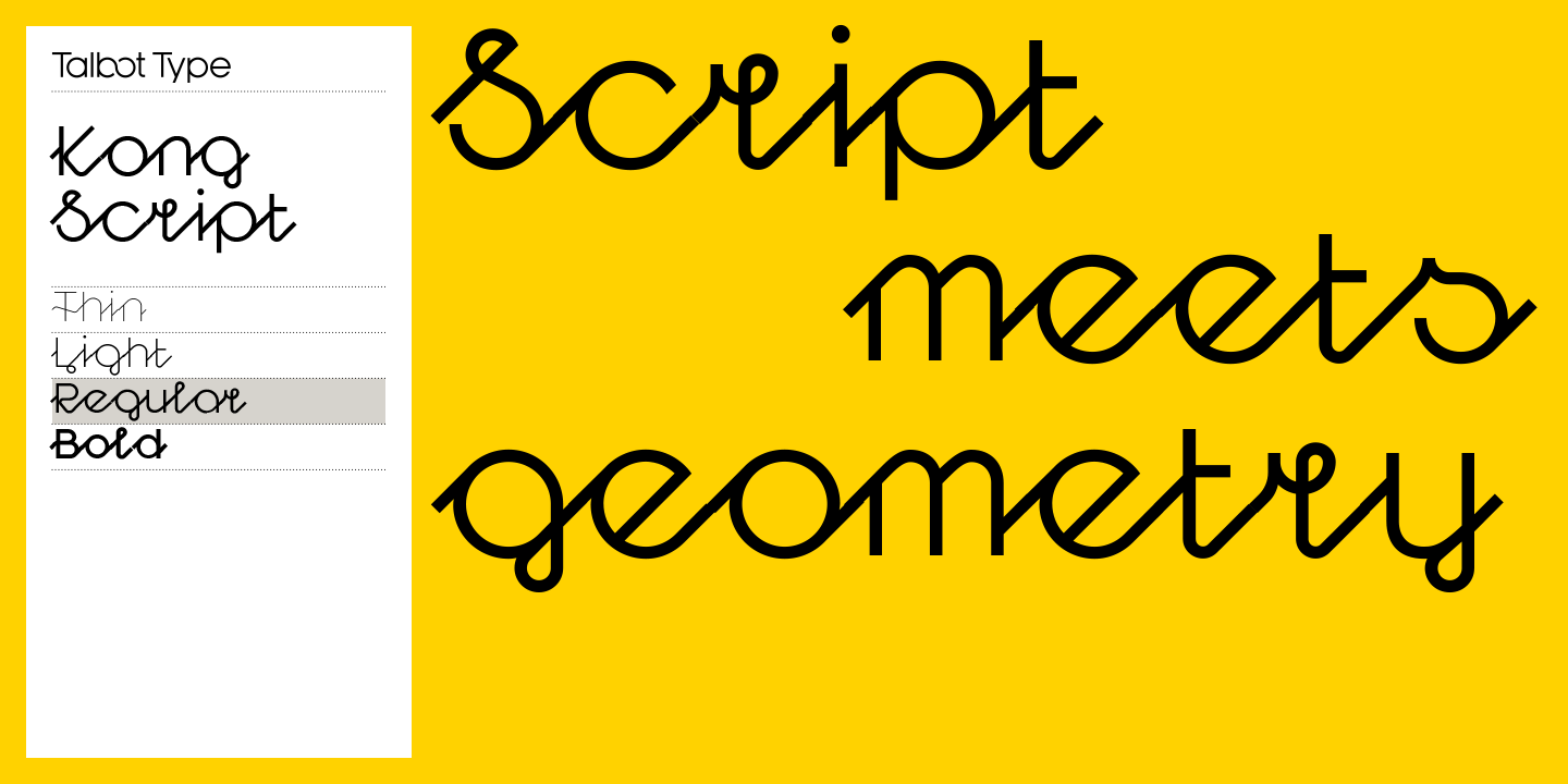 Пример шрифта Kong Script Thin Oblique