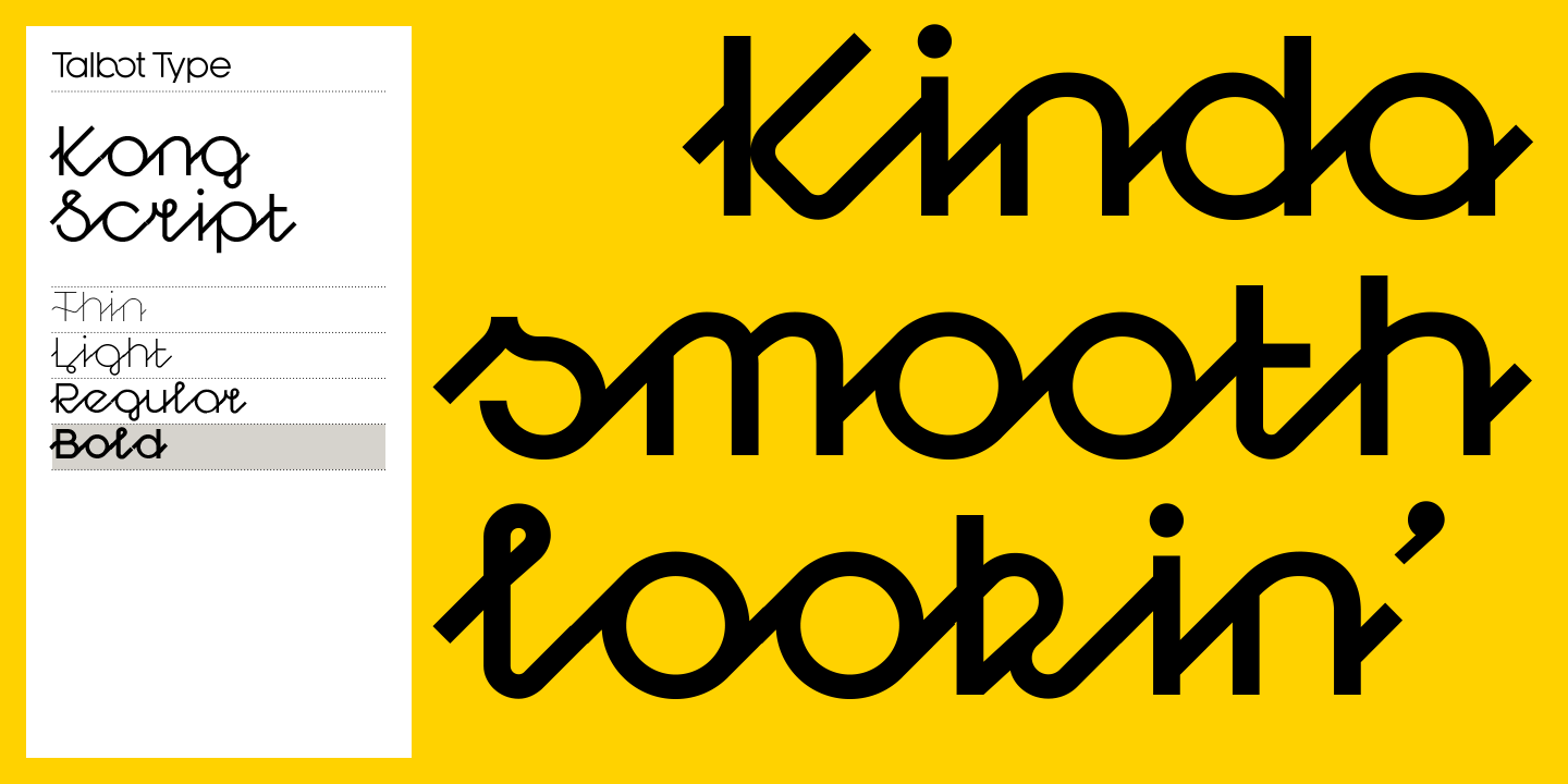 Пример шрифта Kong Script Light
