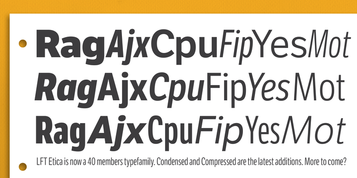 Пример шрифта LFT Etica Bold Italic
