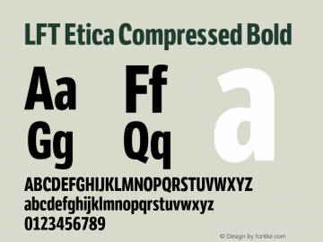 Пример шрифта LFT Etica Compressed