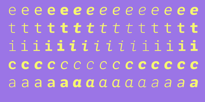 Пример шрифта LFT Etica Mono Bold Italic