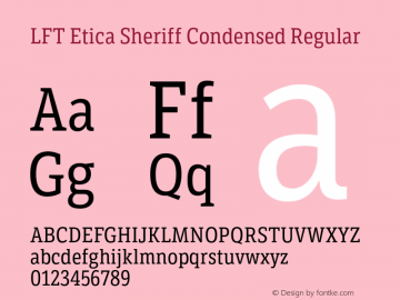 Пример шрифта LFT Etica Sheriff Condensed