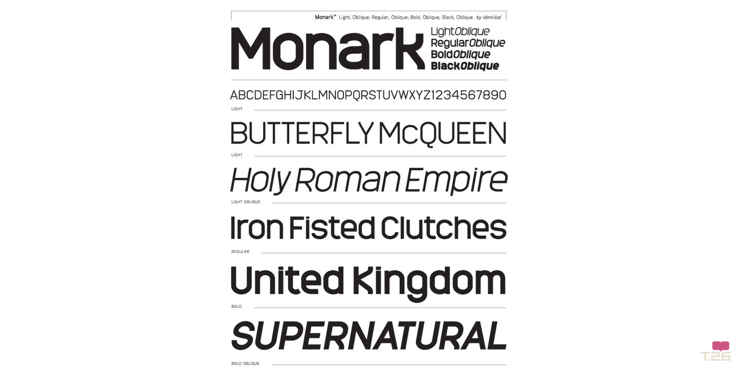 Пример шрифта Monark