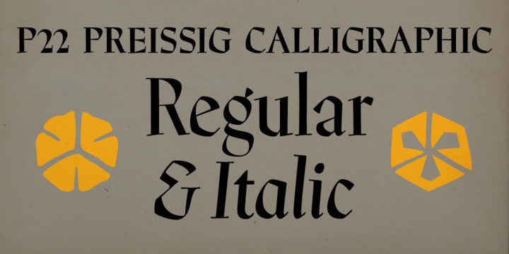 Пример шрифта P22 Preissig Calligraphic