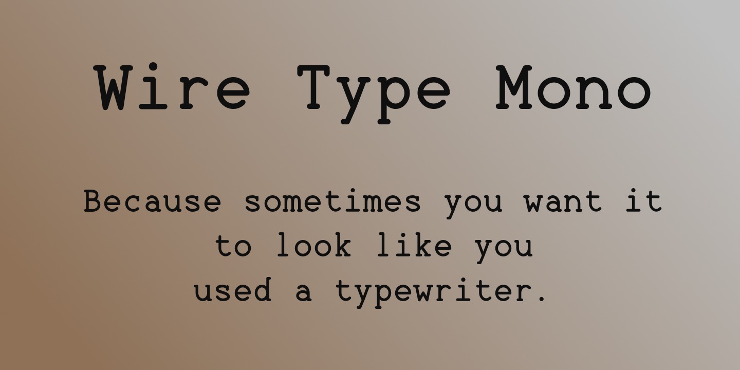 Пример шрифта Wire Type Mono