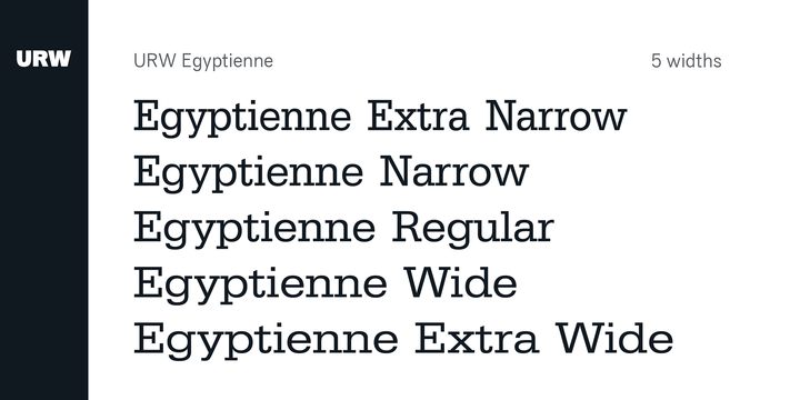 Пример шрифта Egyptienne URW Extra Wide Regular