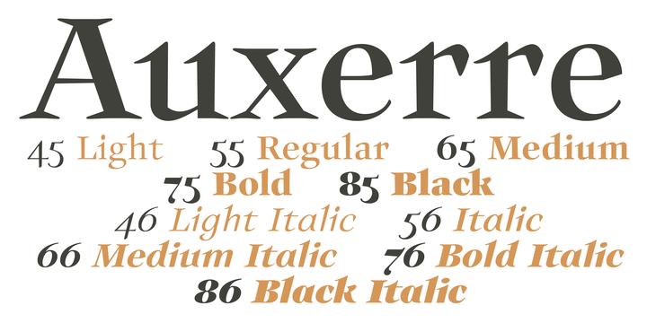 Пример шрифта Auxerre