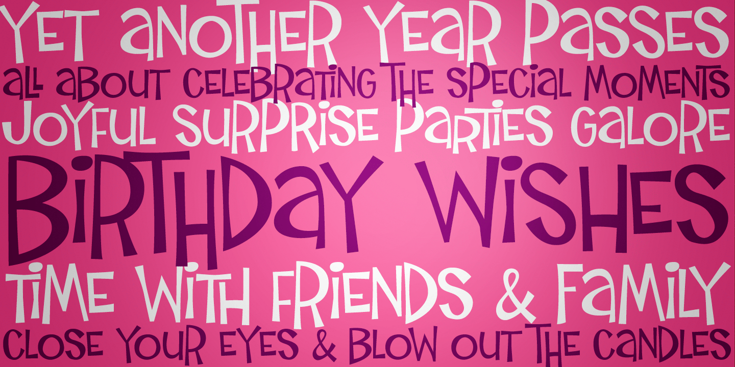 Пример шрифта Birthday Wish PB