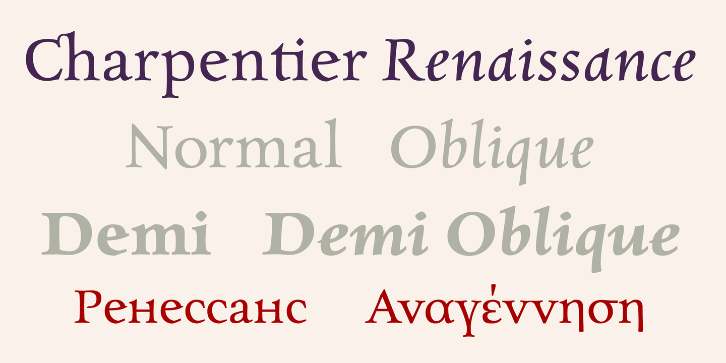 Пример шрифта Charpentier Renaissance Pro Demi