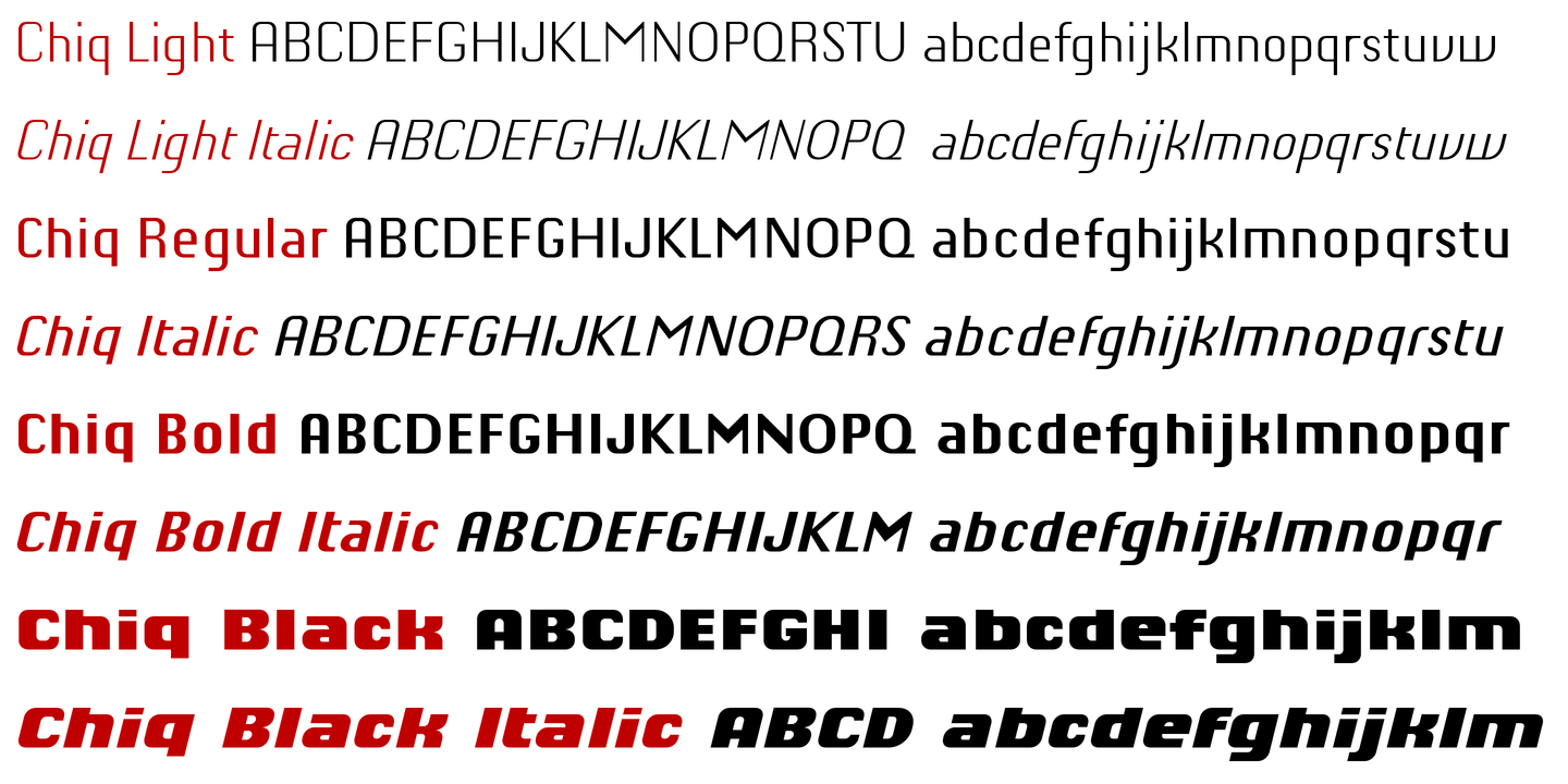 Пример шрифта Chiq Pro Black Italic