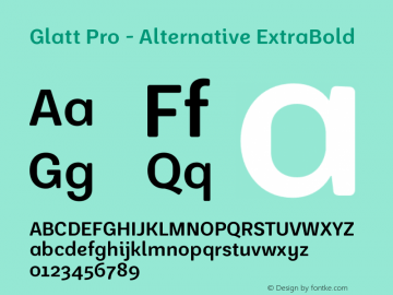 Пример шрифта Glatt Pro