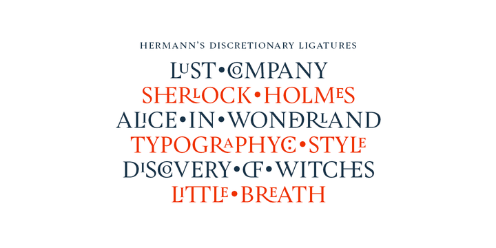 Пример шрифта Hermann Bold Italic