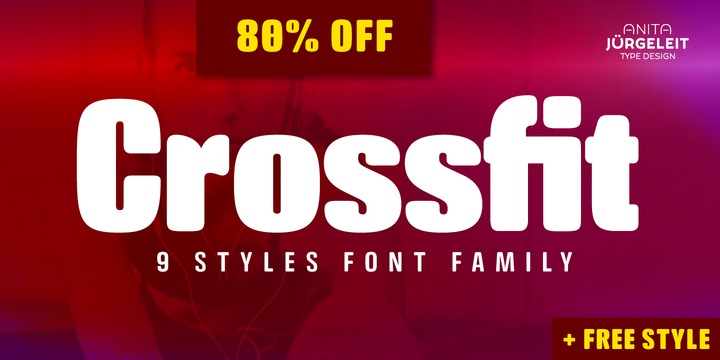 Пример шрифта Crossfit Heavy Italic