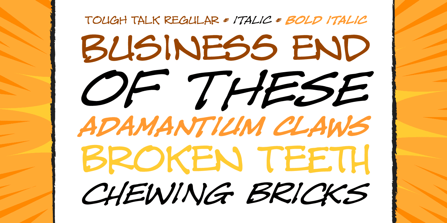 Пример шрифта Tough Talk Bold Italic