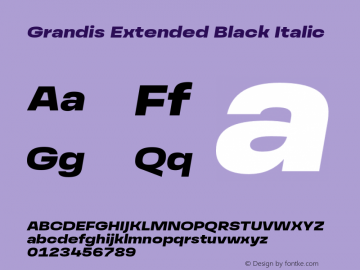 Пример шрифта Grandis Extended